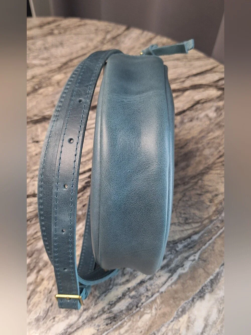 Portland Leather Large Circle Bag, NWOT, Cowboy Jeans